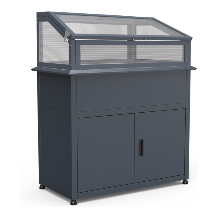 Westmann Bac de jardin surélevé avec châssis de démarrage Plexa Plus anthracite avec espace de rangement