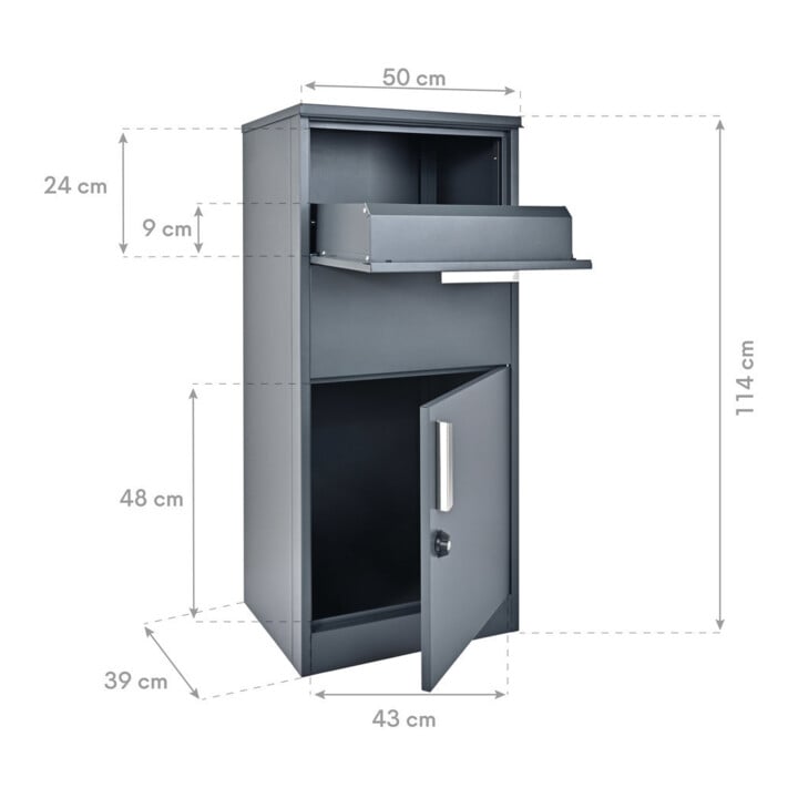 Westmann Boîte de colis Pepe 39 x 50 x 114 cm Anthracite