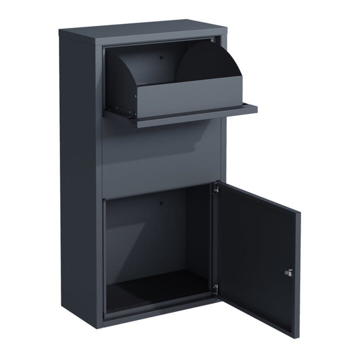 Westmann Briefkasten mit Paketbox Pollux freistehend Anthrazit 22 x 44 x 82cm