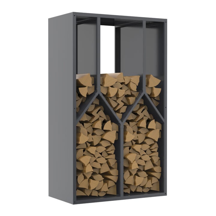 Westmann Castra B Rangement à bois de cheminée Anthracite 50 × 95 × 160 cm