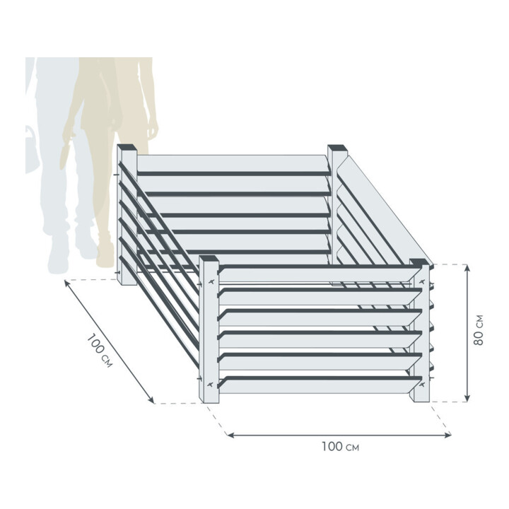 Westmann Composteur KonniM 100 x 100 x 80 cm
