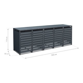Westmann Kubus afvalcontainerbox 5x 240 L 80 x 332 x 116 cm