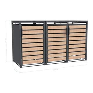 Westmann Mülltonnenbox Lacina 3x 240 L 80 x 200 x 116 cm