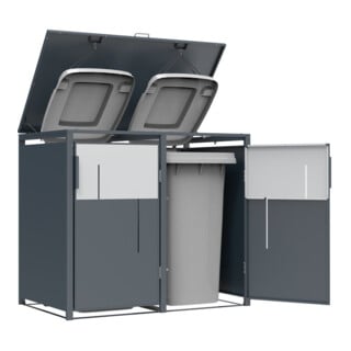 Westmann Mülltonnenbox Tonus 2 2 x 240L Anthrazit 80 x 132 x 116cm