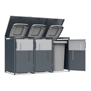 Westmann Mülltonnenbox Tonus 3 3 x 240L Anthrazit 80 x 198 x 116cm