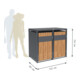 Westmann Mülltonnenbox Varius 2 2 x 240L Anthrazit Holzoptik 80 x 132 x 116cm