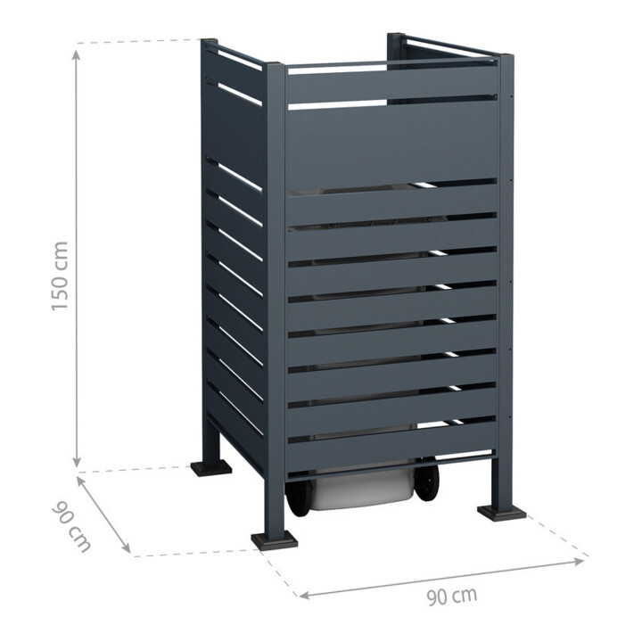Westmann Mülltonnenverkleidung Planum 1x 240L 90 x 90 x 150cm