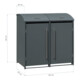 Westmann Mülltonnenbox Moderna 2 2x240 L 83 × 139 × 135 cm