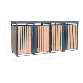 Westmann Mülltonnenbox Planta 4x240 L 84 × 264 × 124,5 cm