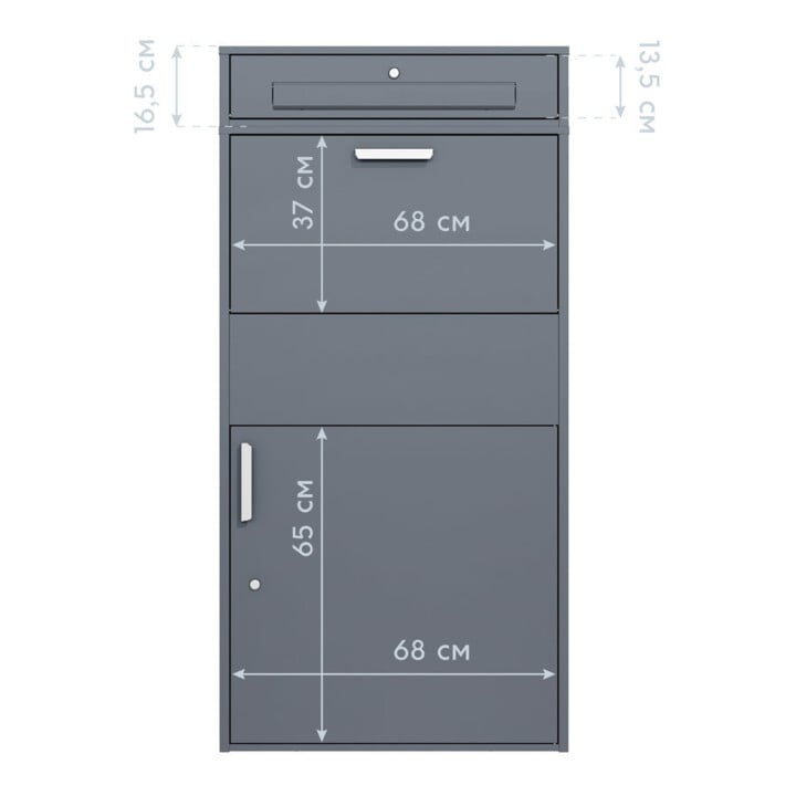 Westmann Paketbox Pavo 45 x 72 x 128cm Anthrazit