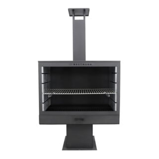 Westmann Poêle de terrasse cheminée de jardin 50 × 90 × 160 cm avec grille de cuisson