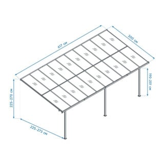 Westmann Terrassenüberdachung Bruce 617 300 x 617 x 270cm schwarz