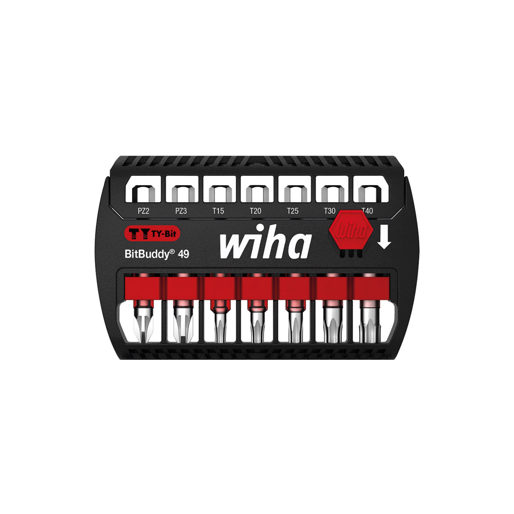 Wiha Bit Set BitBuddy 7-tlg. I TY-Bit 49 mm I PZ, TX 1/4" E6,3 I Zubehör für Schraubanwendungen I Impact- und Schlagschraubergeeignet (42118)