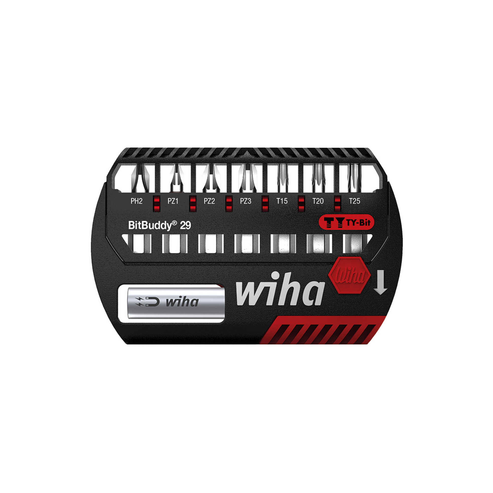 Wiha Bit Set BitBuddy 8-tlg. I TY-Bit 29 mm 1/4" C6,3 I PH,PZ,TX I Zubehör für Schraubanwendungen I Impact- und Schlagschraubergeeignet (42137)