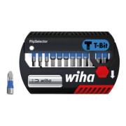 Wiha Bit Set FlipSelector 13-tlg. I T-Bit 25 mm, Sechskant 1/4" C6,3 I magnetischer Bithalter I Impact- & Schlagschrauber geeignet  (41825)