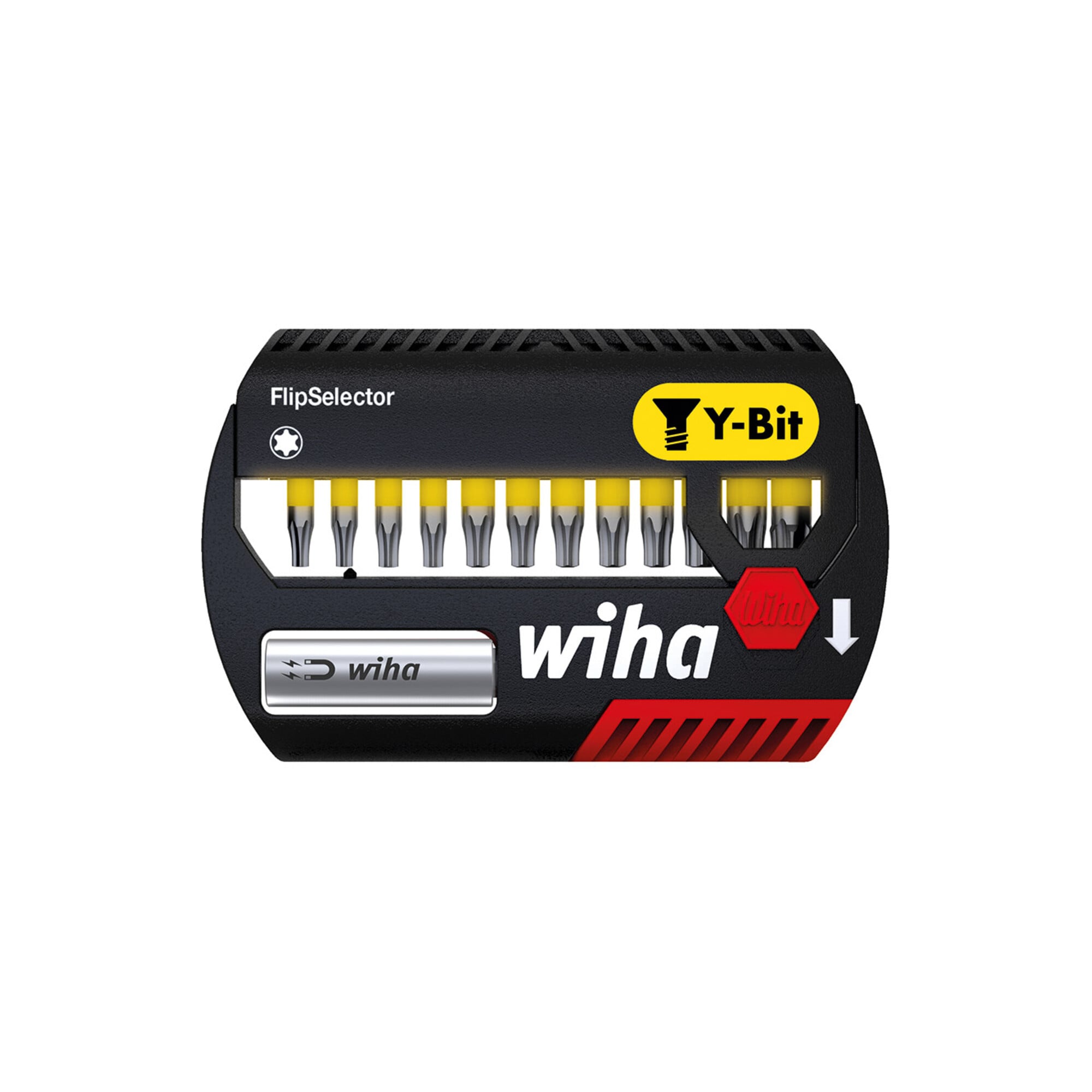 Wiha Bit Set FlipSelector Y-Bit 13-tlg. I 25 mm, TX 1/4" C6,3 I magnetischer Bithalter I Impact- & Schlaugschrauber geeignet (41828)