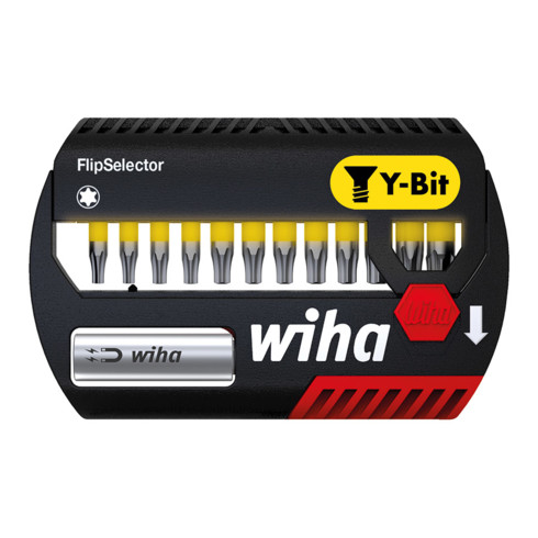 Wiha Bit Set FlipSelector Y-Bit 13-tlg. I 25 mm, TORX  1/4" C6,3 I magnetischer Bithalter I Impact- & Schlaugschrauber geeignet (41828)