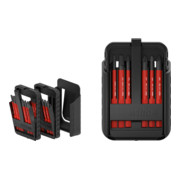 Wiha Bit Set slimBit electric Schlitz, PH, PZ, PlusMinus/PZ, TX 12-tlg.I inkl. slimBit-Boxen, Gürtelhalter I kompakt, mobil I VDE geprüft (43162)