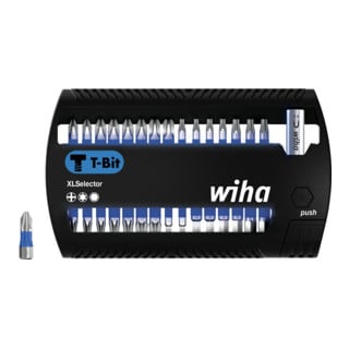 Wiha Bit Set XLSelector 31-tlg. I T-Bit 25 mm PH, TORX, Sechskant 1/4" C6,3 I magnetischer Bithalter I Impact- & Schlags