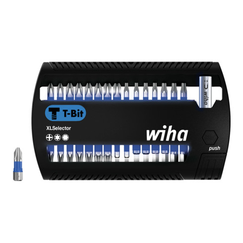 Wiha Bit Set XLSelector 31-tlg. I T-Bit 25 mm PH, TORX, Sechskant 1/4" C6,3 I magnetischer Bithalter I Impact- & Schlagschrauber geeignet (41830)