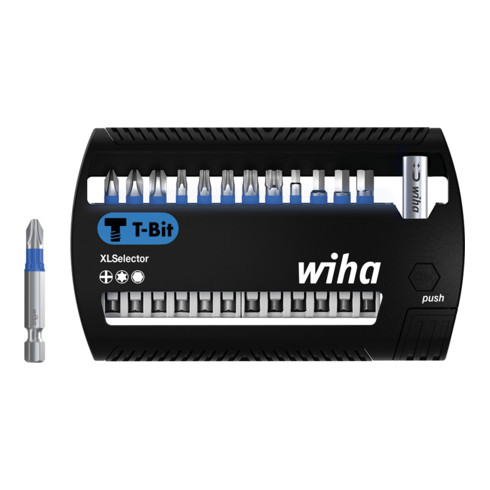 Wiha Bit Set XLSelector 13-tlg. I  T-Bit 50 mm PH, TORX, Sechskant  1/4" E6,3 I magnetischer Bithalter I Impact- & Schlagschrauber geeignet  (41831)