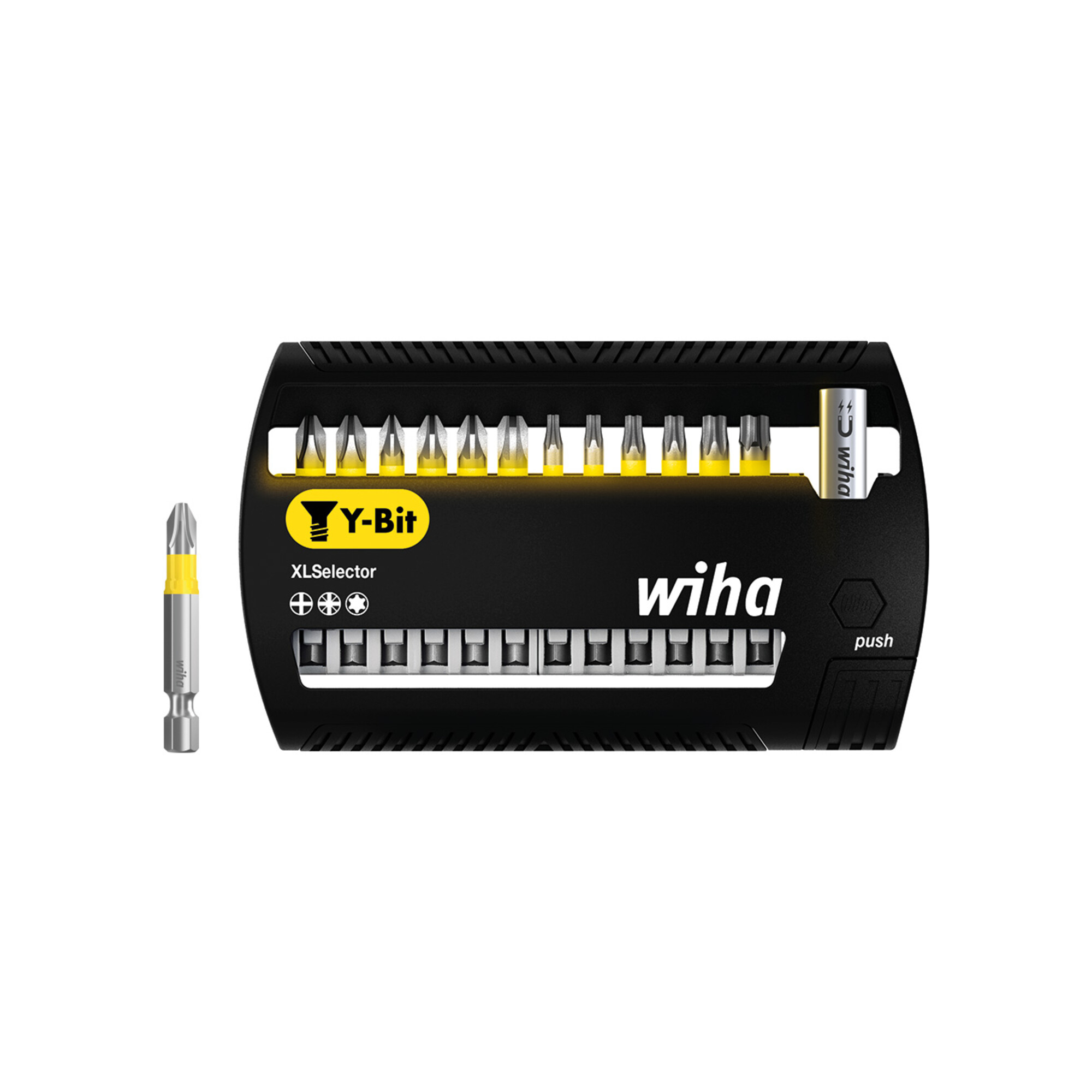 Wiha Bit Set XLSelector Y-Bit 13-tlg. I 50 mm PH, Pozidriv, TX 1/4" E6,3 I magnetischer Bithalter I Impact- & Schlagschrauber geeignet (41834)