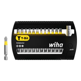 Wiha Bit Set XLSelector Y-Bit 13-tlg. I 50 mm PH, Pozidriv, TORX  1/4" E6,3 I magnetischer Bithalter I Impact- & Schlags