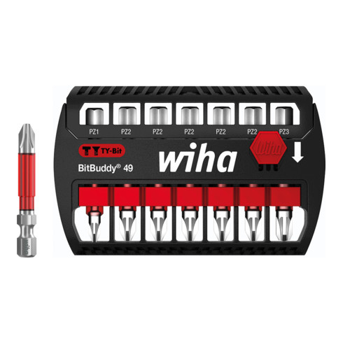 Wiha bitset BitBuddy® TY-Bit 49 mm Pozidriv 7-delig. 1/4"