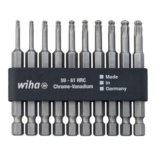 Wiha bitset Professional 70 mm TX kogelkop 10 dlg. 1/4" in bitstrip