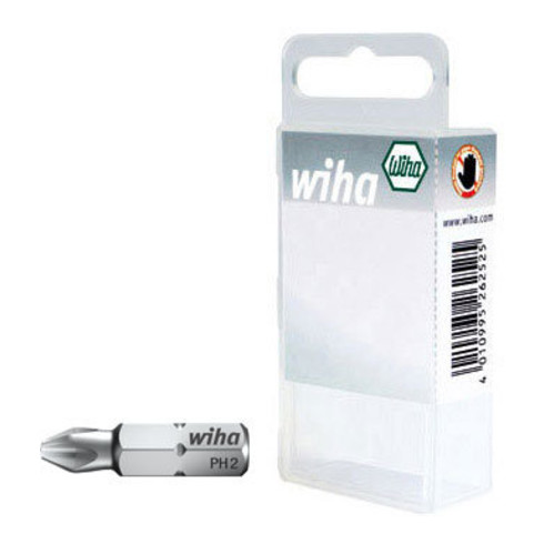 Wiha Boites d'embouts Standard 25 mm Phillips (PH1) 10 pcs 1/4" dans un coffret (32055)