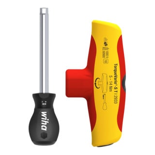 Wiha Cacciavite dinamometrico con impugnatura a croce TorqueVario®-S T, electric, a regolazione variabile con limite di coppia 5-14 Nm, 6mm