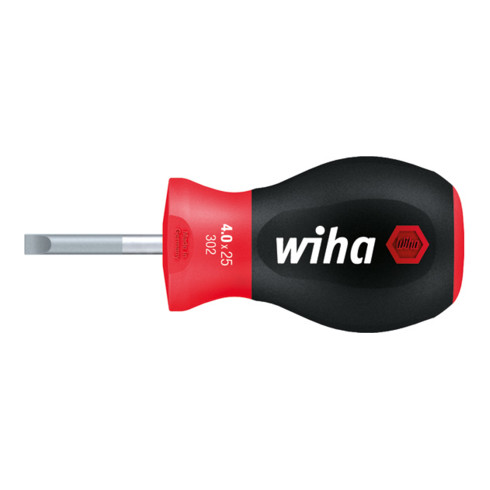 Wiha Cacciavite SoftFinish® a intaglio con lama rotonda corta, Stubby 8,0mm x 25mm
