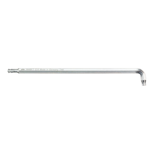 Wiha Chiave maschio TX a sfera con gambo corto, argento titanio T15 x 136mm, 12,5mm