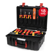 Wiha Coffret d'apprentissage pour installation électrique 18 pièces VDE I Coffret d'outils d'électricien rempli I Set d'outils pour professionnels et apprentis I Outils d'électricien