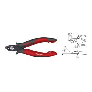 Wiha Diagonal Cutter Elettronico largo, testa a punta senza smusso 128mm