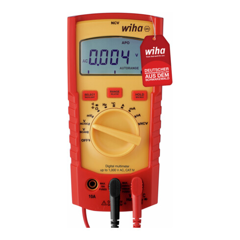 Wiha Digitales Multimeter bis 1.000 V AC, CAT IV inkl. 2x AAA-Batterien