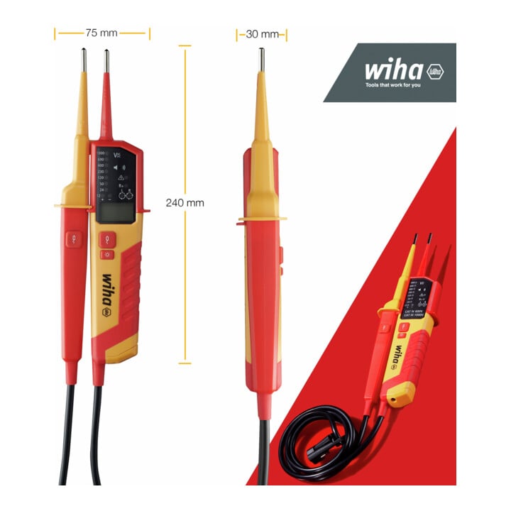 Wiha Digitales Multimeter bis 600 V AC, CAT IV inkl. 2x AAA-Batterien