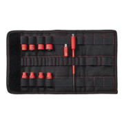 Wiha doppenset 1/4 inch TorqueVario-S elektrisch gemengd 10 dlg. met adapters in opvouwbare tas-1