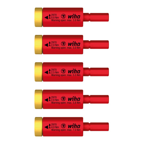 Wiha draaimomentset easyTorque adapter elektrisch voor slimBits en slimVario® houder 5 dlg. in blisterverpakking