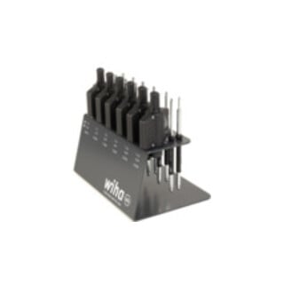 Wiha Drehmoment-Schraubendreher mit Schlüsselgriff Set easyTorque Key TX, TXPlus® 19-tlg. fest voreingestellte Drehmomentbegrenzung im Werkbankständer (47197)