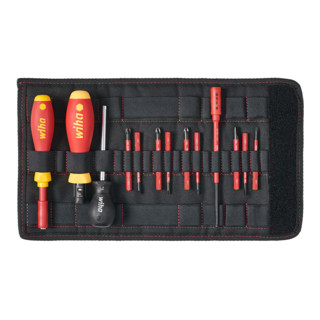 Wiha Drehmoment-Schraubendreher Set TorqueVario®-S electric gemischt 13-tlg. variabel einstellbare Drehmomentbegrenzung in Tasche 0,8-5,0 Nm