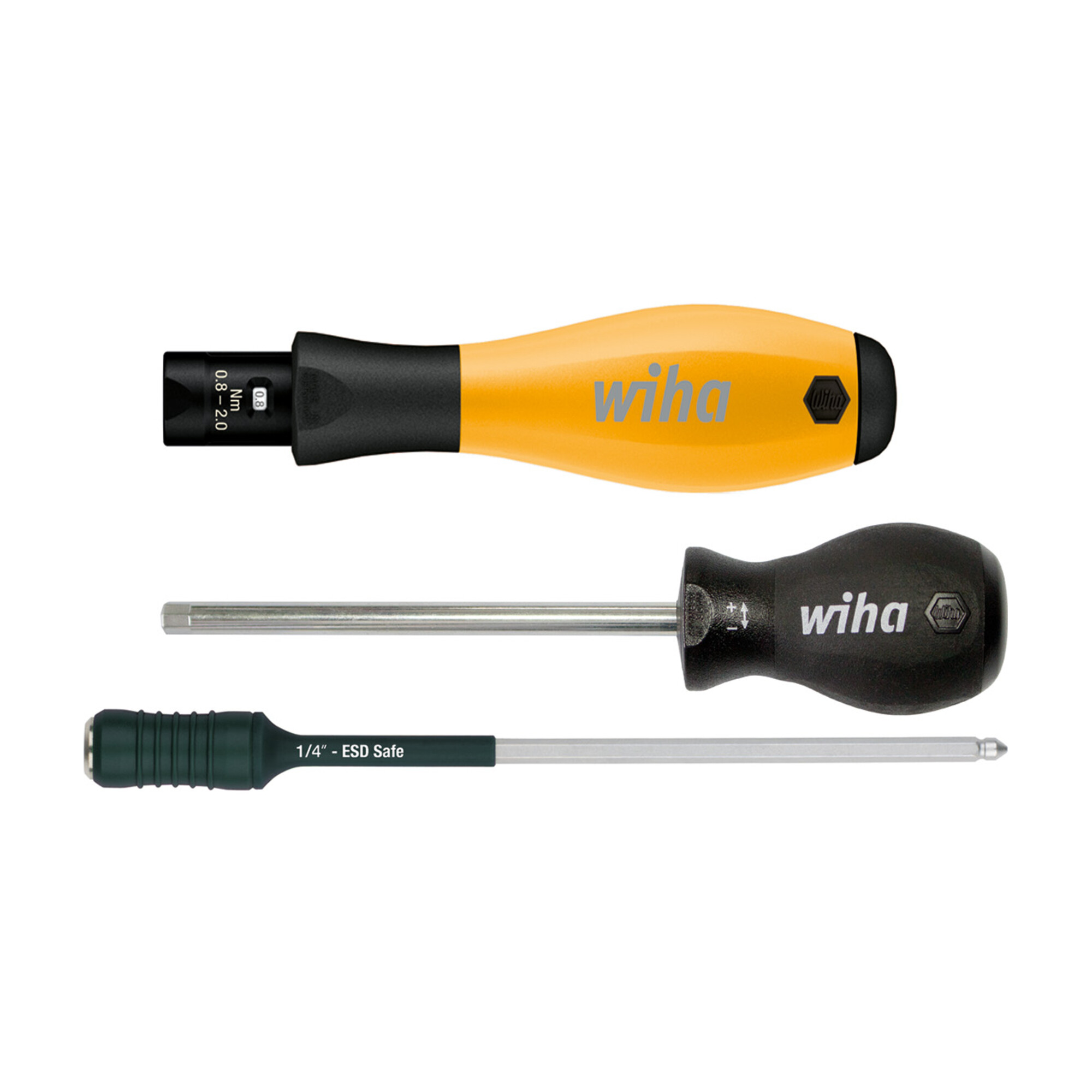 Wiha Drehmoment-Schraubendreher TorqueVario -S ESD variabel einstellbare Drehmomentbegrenzung 0,1-0,6 Nm, 4 mm Toleranz 6% %
