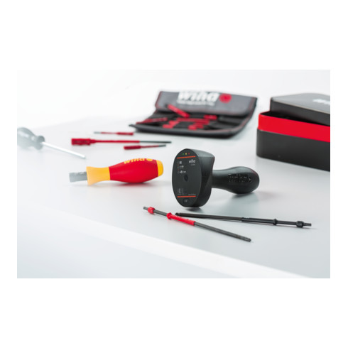 Wiha Drehmoment-Testgerät Torque QuickCheck mit Adapterklingen und Batterien in Box