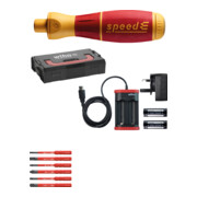 Wiha E-Schraubendreher Set 1 speedE Schlitz, Phillips, PlusMinus/Pozidriv 10-tlg in L-Boxx Mini mit slimBits, Batterien und Ladegerät UK (42266)-1