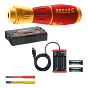 Wiha elektrische schroevendraaier speedE® II 7 stuks met slimBits, batterijen en USB lader in L-Boxx Mini