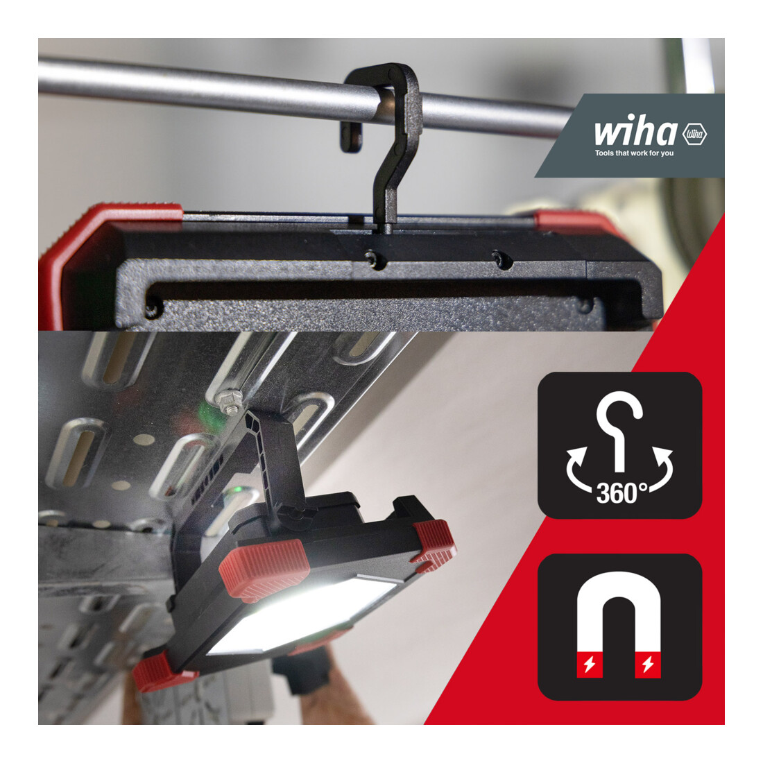 Wiha Faro da cantiere a batteria 30W, 3.000 lm (45698)