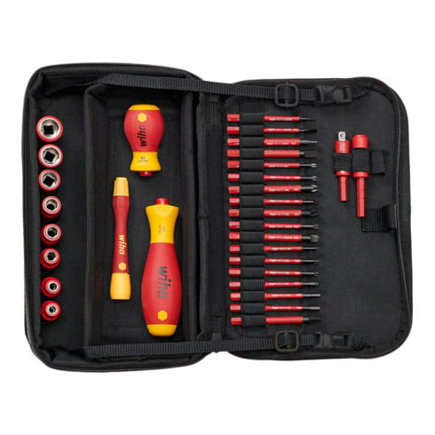 Wiha gereedschapset slimVario elektrisch gemengd 31 dlg. in functionele tas