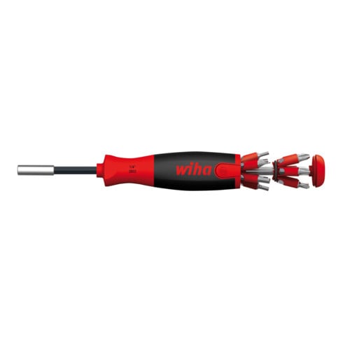 Wiha Giravite con caricatore di bit LiftUp 25 magnetico misto con 12 bit, intaglio 5.5 PH2 PZ1 PZ2 PZ3 T15 T20 T25 T30, esagono incassato 3 4 5, 1/4"