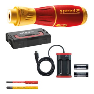 Wiha Giravite E speedE® II electric 7pz. con slimBit, batterie e caricabatterie USB in L-Boxx Mini