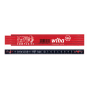 Wiha Gliedermaßstab Longlife® Plus Composite 2 m metrisch, 10 Glieder rot/ schwarz
